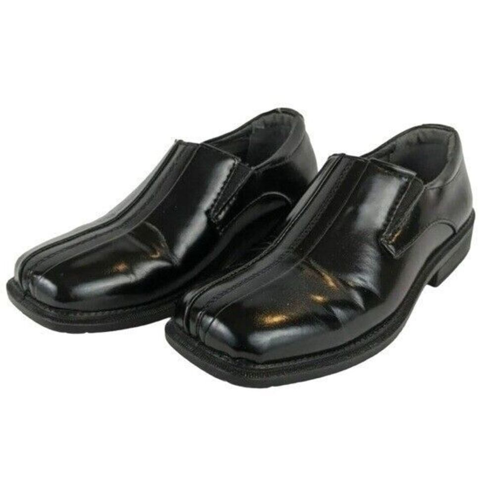 DEER STAGS Black Wings Dress Shoes Formal Slip-on Loafer Boys Size 11.5 NWOB - Picture 2 of 6